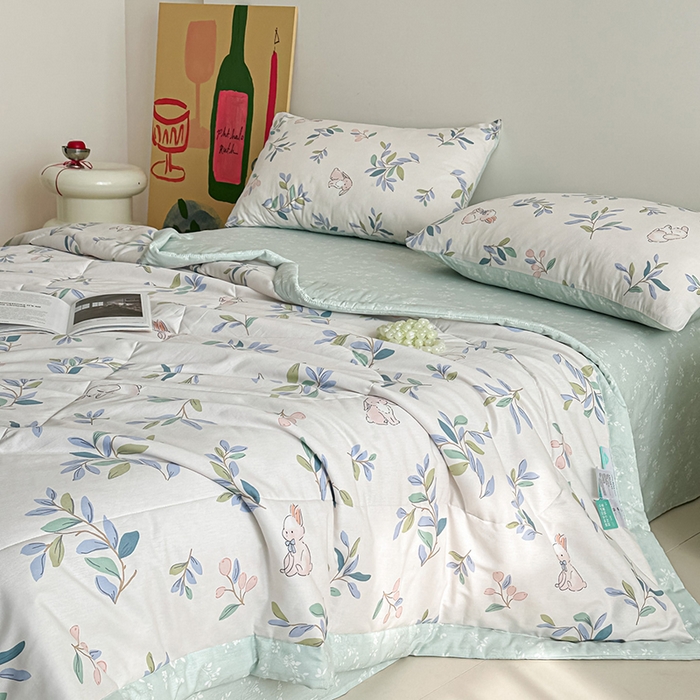 91家纺网 家纺一手货源 找家纺 宝士康家纺 2026新款10A抗菌全棉夏被 被子被芯兔兔乐园