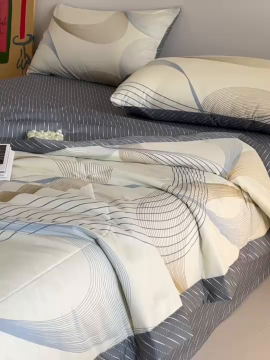 91家纺网 家纺一手货源 找家纺 宝士康家纺 2026新款10A抗菌全棉夏被 被子被芯名爵黄