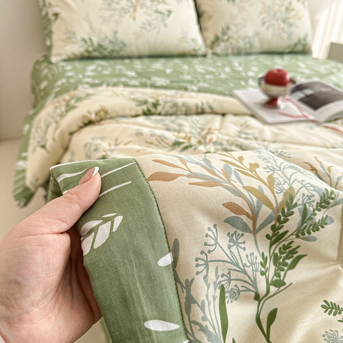 91家纺网 家纺一手货源 找家纺 宝士康家纺 2026新款10A抗菌全棉夏被 被子被芯仙草