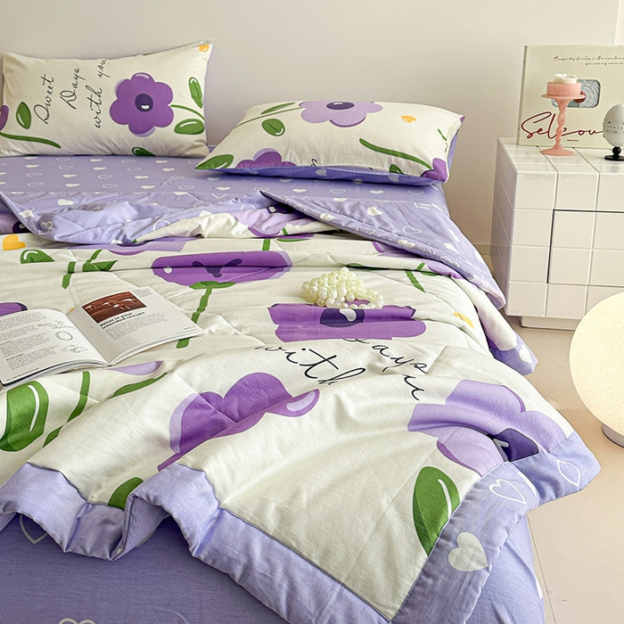 91家纺网 家纺一手货源 找家纺 宝士康家纺 2026新款10A抗菌全棉夏被 被子被芯幽梦紫曦