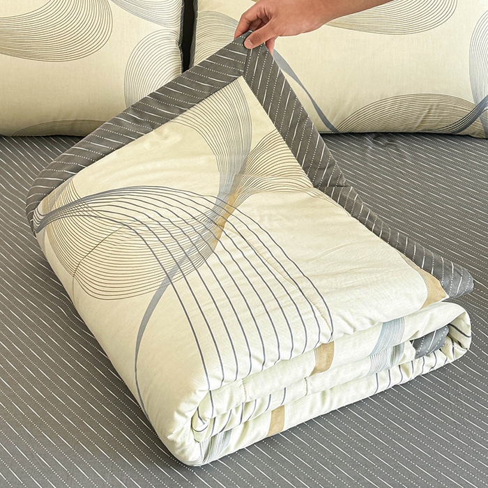 91家纺网 家纺一手货源 找家纺 宝士康家纺 2026新款10A抗菌全棉夏被四件套（床笠款）名爵黄