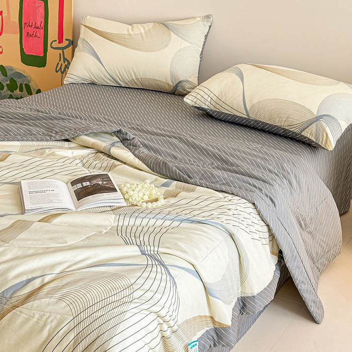 91家纺网 家纺一手货源 找家纺 宝士康家纺 2026新款10A抗菌全棉夏被四件套（床笠款）名爵黄