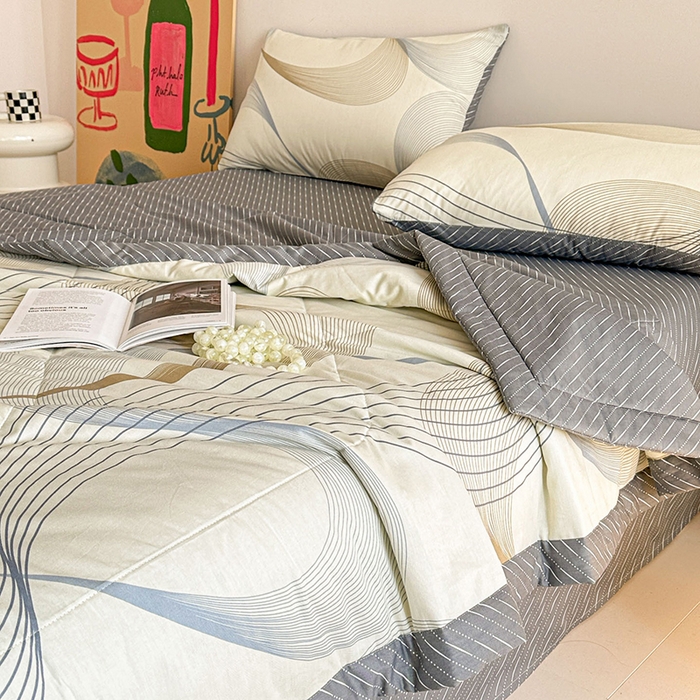 91家纺网 家纺一手货源 找家纺 宝士康家纺 2026新款10A抗菌全棉夏被四件套（床笠款）名爵黄