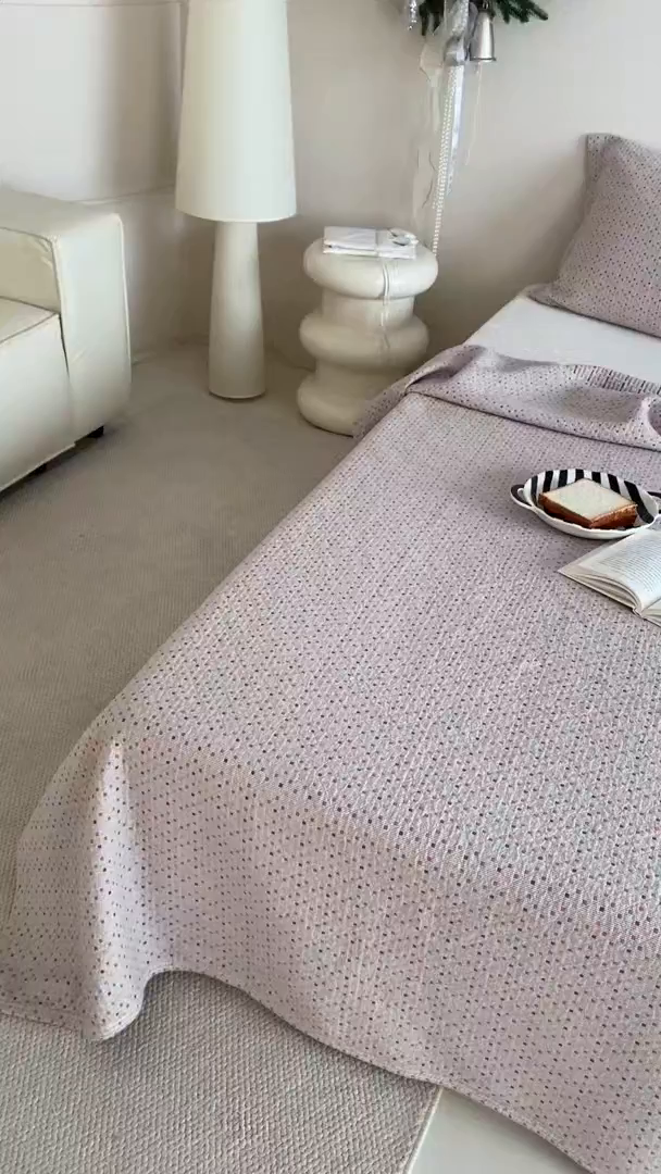 91家纺网 家纺一手货源 找家纺 （总）麻依 2026新款安心棉床盖三件全棉四层纱布床单系列