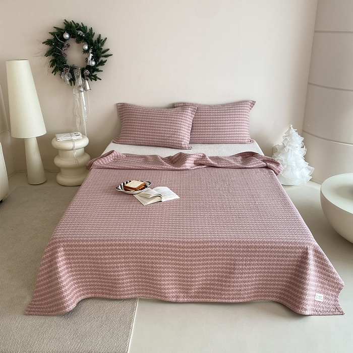 91家纺网 家纺一手货源 找家纺 （总）麻依 2026新款安心棉床盖三件全棉四层纱布床单系列