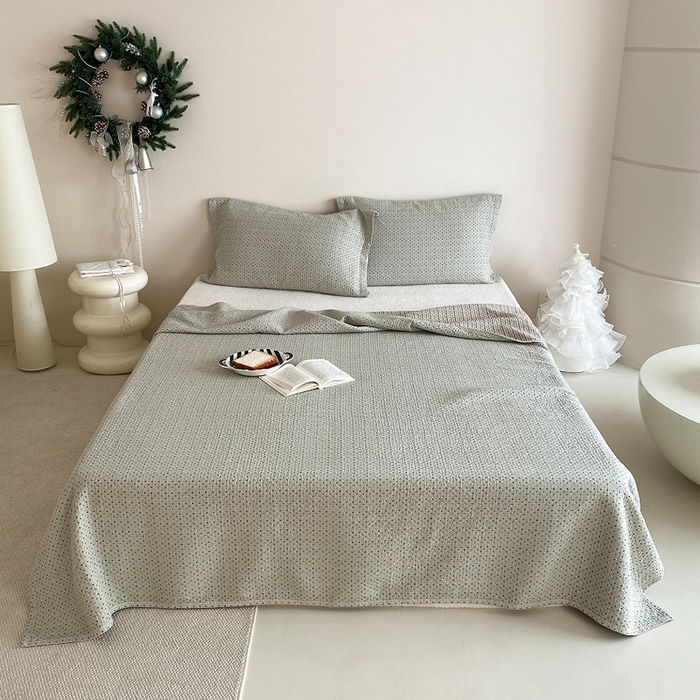 91家纺网 家纺一手货源 找家纺 （总）麻依 2026新款安心棉床盖三件全棉四层纱布床单系列