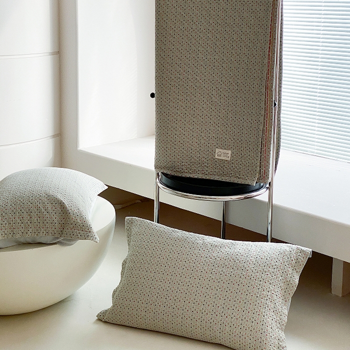 91家纺网 家纺一手货源 找家纺 麻依 2026新款安心棉床盖三件全棉四层纱布床单系列 点点星-绿色