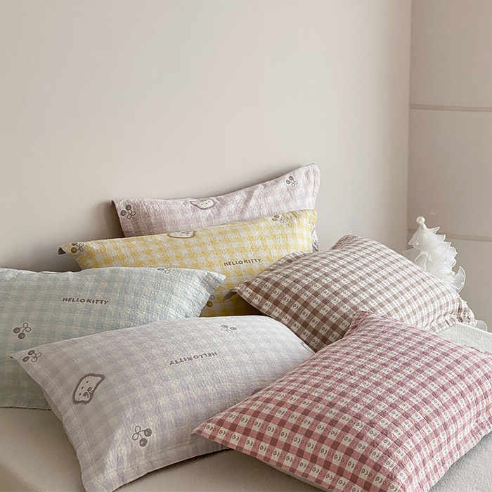 91家纺网 家纺一手货源 找家纺 麻依 2026新款安心棉床盖三件全棉四层纱布床单系列 组合图仅展示