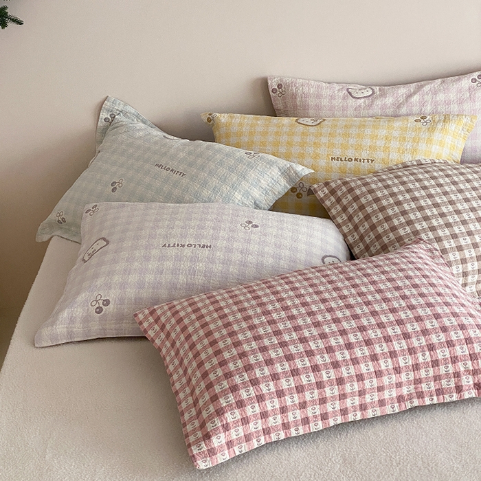 91家纺网 家纺一手货源 找家纺 麻依 2026新款安心棉床盖三件全棉四层纱布床单系列 组合图仅展示