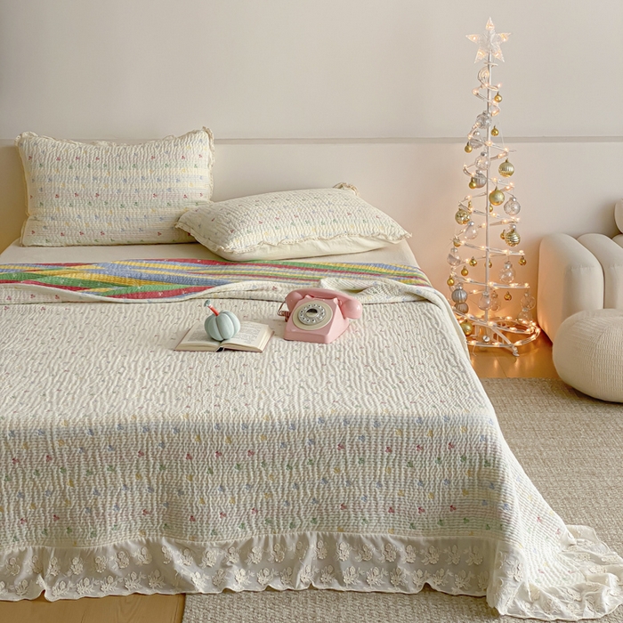 （总）麻依 2026新款韩国花边床盖三件套系列