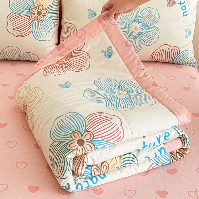 宝士康家纺 2026新款10A抗菌全棉夏被四件套（床笠款）缤纷