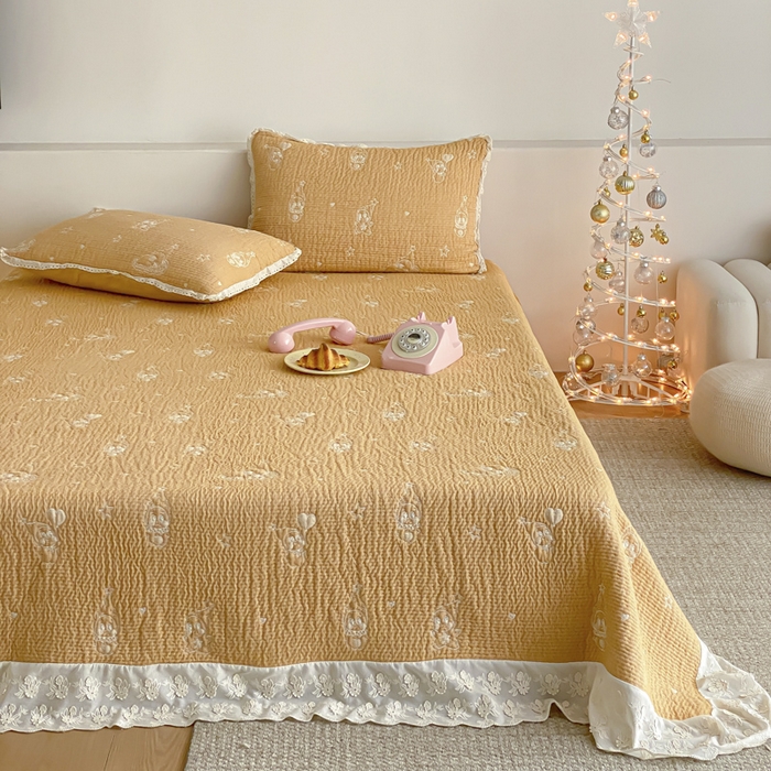 麻依 2026新款韩国花边床盖三件套系列 星宝