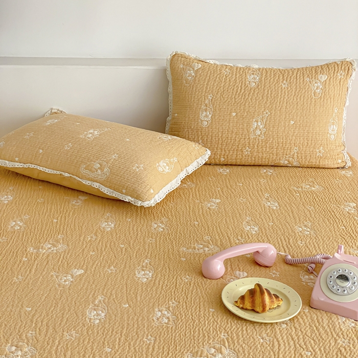 91家纺网 家纺一手货源 找家纺 麻依 2026新款韩国花边床盖三件套系列 星宝