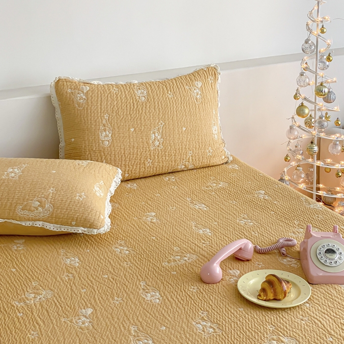 91家纺网 家纺一手货源 找家纺 麻依 2026新款韩国花边床盖三件套系列 星宝