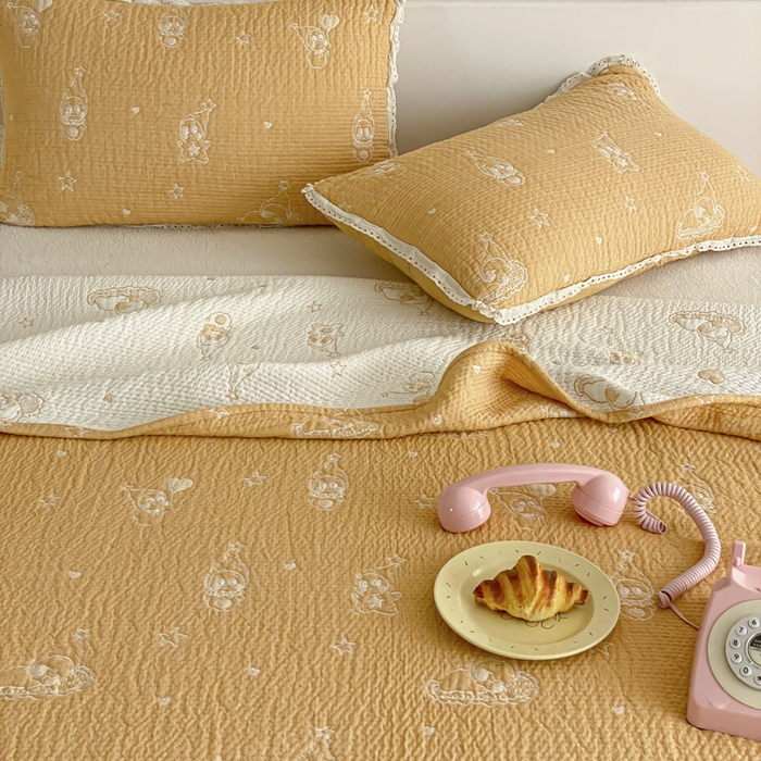 91家纺网 家纺一手货源 找家纺 麻依 2026新款韩国花边床盖三件套系列 星宝