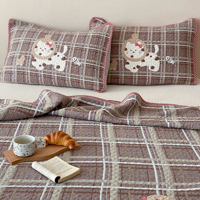 91家纺网 家纺一手货源 找家纺 （总）麻依 2026新款软萌纱布床盖三件套系列