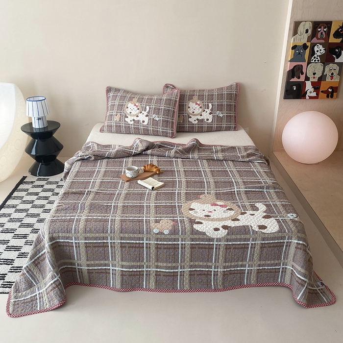 91家纺网 家纺一手货源 找家纺 （总）麻依 2026新款软萌纱布床盖三件套系列