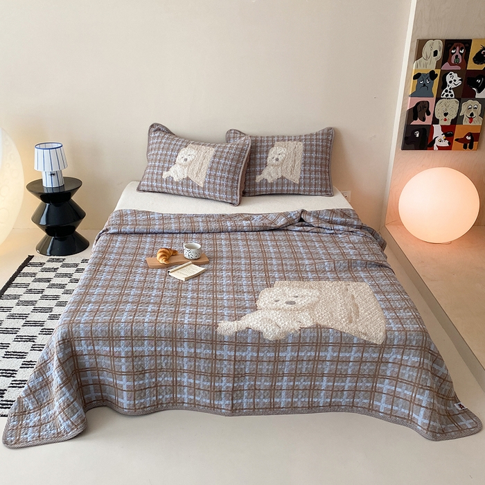 91家纺网 家纺一手货源 找家纺 （总）麻依 2026新款软萌纱布床盖三件套系列