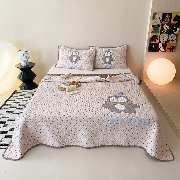 91家纺网 家纺一手货源 找家纺 （总）麻依 2026新款软萌纱布床盖三件套系列