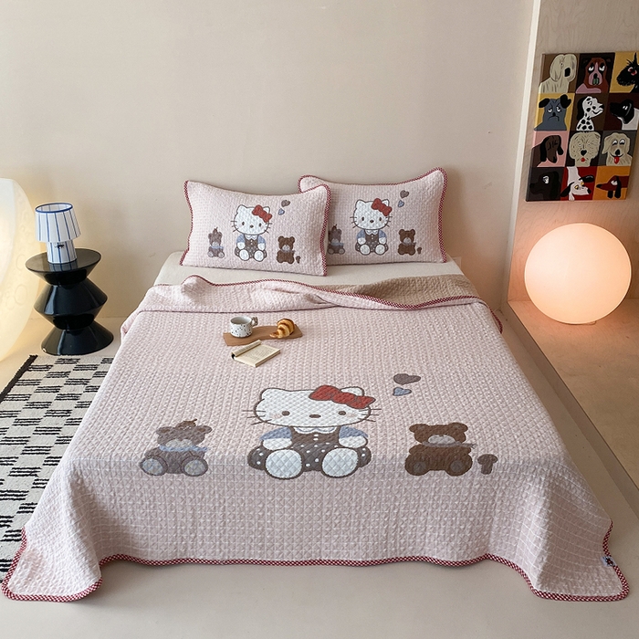 91家纺网 家纺一手货源 找家纺 （总）麻依 2026新款软萌纱布床盖三件套系列