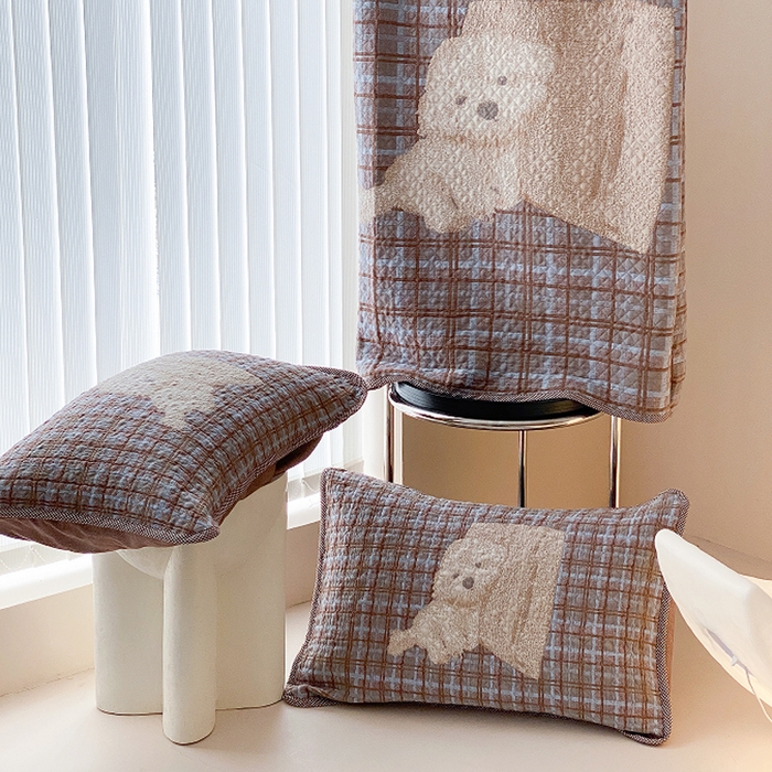 91家纺网 家纺一手货源 找家纺 麻依 2026新款软萌纱布床盖三件套系列 博美