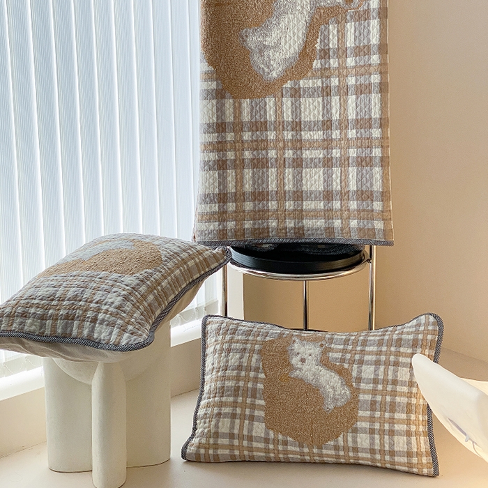 91家纺网 家纺一手货源 找家纺 麻依 2026新款软萌纱布床盖三件套系列 懒床小狗