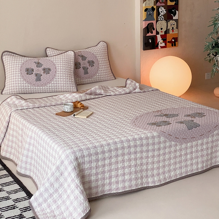 91家纺网 家纺一手货源 找家纺 麻依 2026新款软萌纱布床盖三件套系列 乐园小象