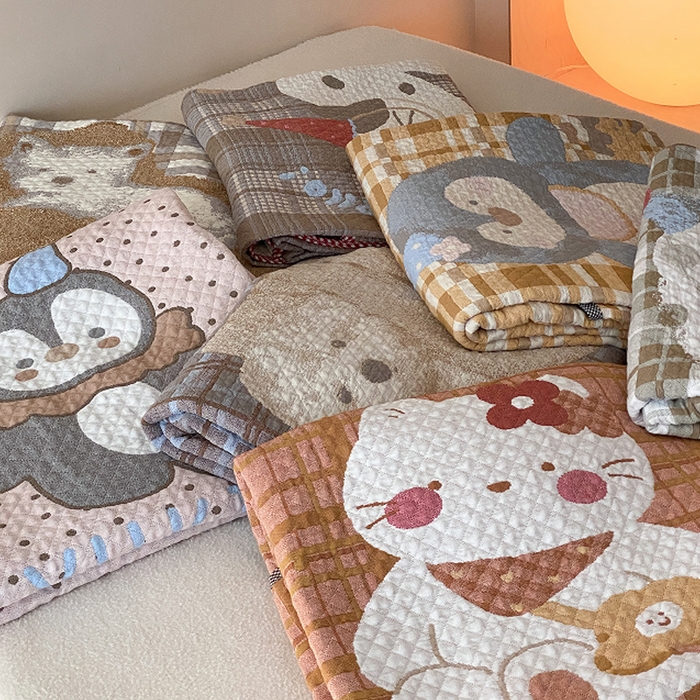 91家纺网 家纺一手货源 找家纺 麻依 2026新款软萌纱布床盖三件套系列 组合