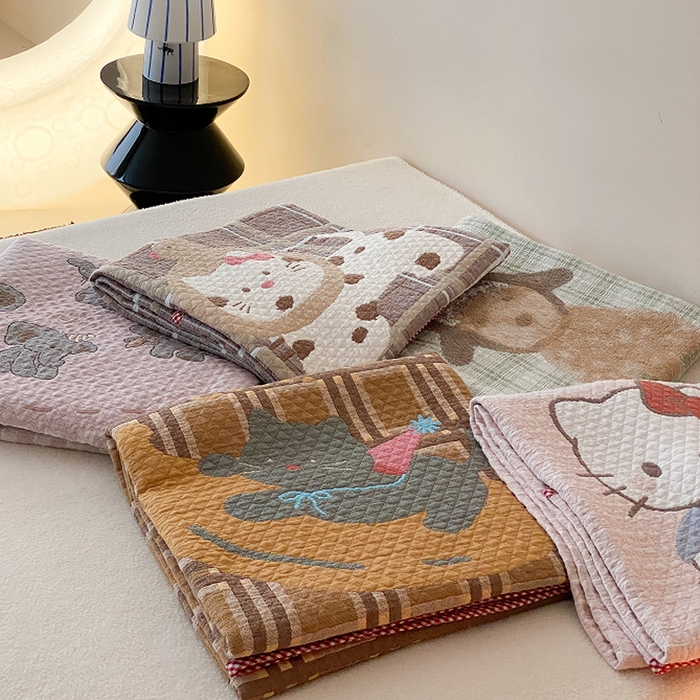 91家纺网 家纺一手货源 找家纺 麻依 2026新款软萌纱布床盖三件套系列 组合