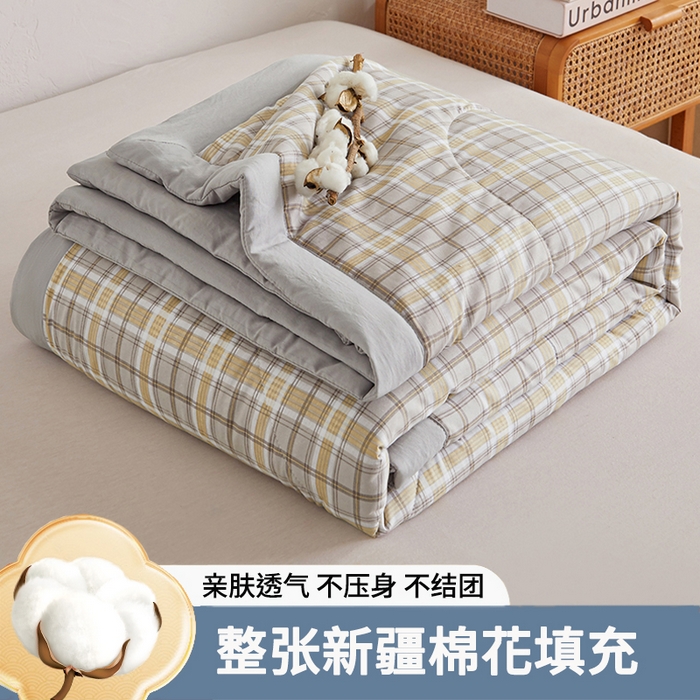 织雅漫 2026新款水洗棉夏被空调被夏凉被 暖黄