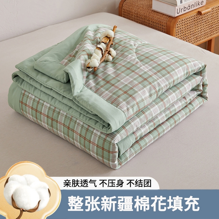 织雅漫 2026新款水洗棉夏被空调被夏凉被 新绿