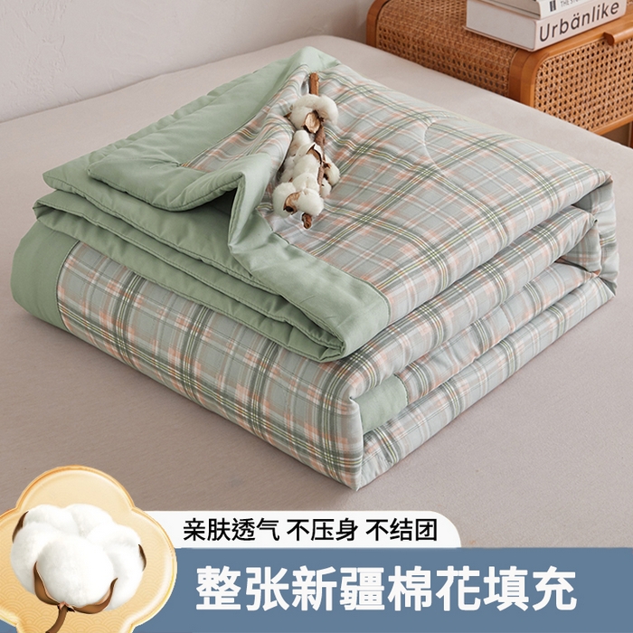织雅漫 2026新款水洗棉夏被空调被夏凉被 浅绿