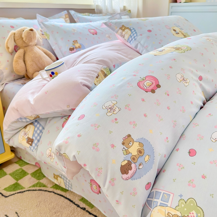 91家纺网 家纺一手货源 找家纺 拾物记 2026新款第二批A类新疆全棉12868四件套系列（提供买家秀和A类质检报告） 爪爪会客厅