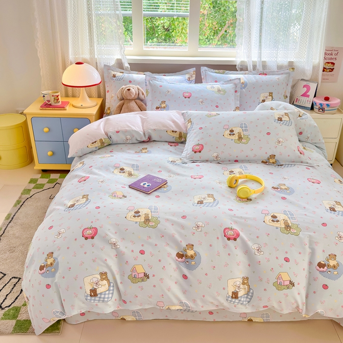 91家纺网 家纺一手货源 找家纺 拾物记 2026新款第二批A类新疆全棉12868四件套系列（提供买家秀和A类质检报告） 爪爪会客厅