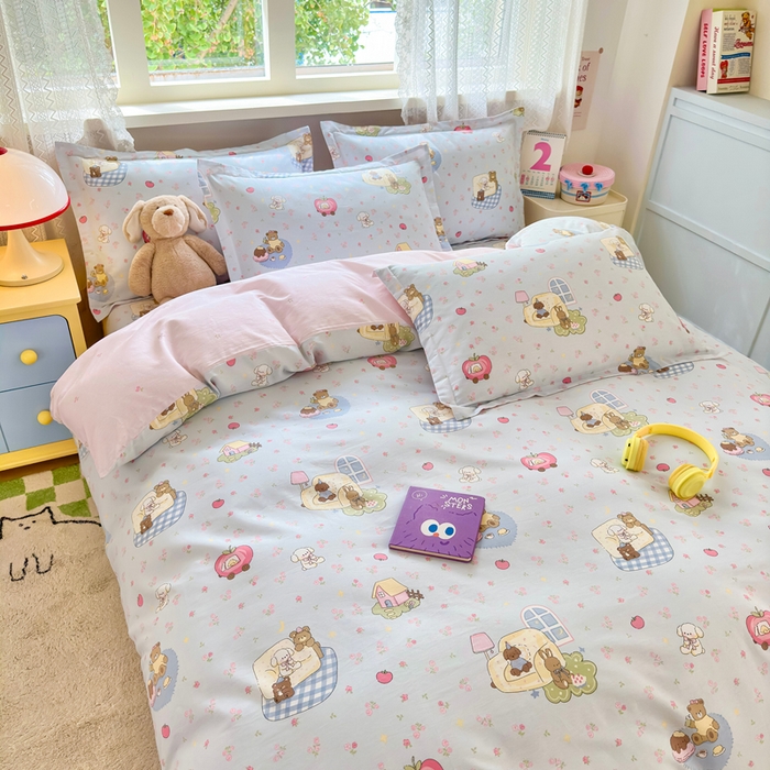 91家纺网 家纺一手货源 找家纺 拾物记 2026新款第二批A类新疆全棉12868四件套系列（提供买家秀和A类质检报告） 爪爪会客厅