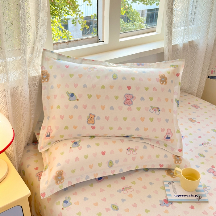 91家纺网 家纺一手货源 找家纺 拾物记 2026新款第二批A类新疆全棉12868四件套系列（提供买家秀和A类质检报告） 爱心动物园