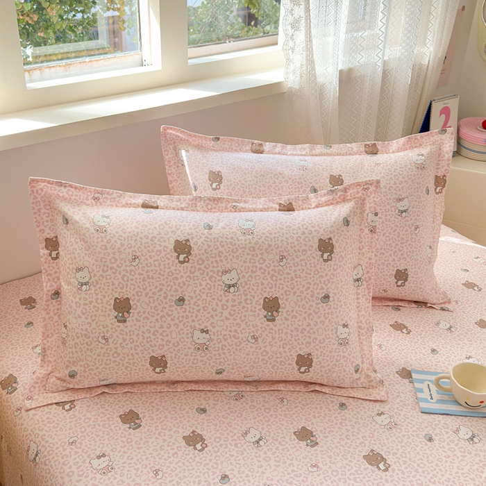 91家纺网 家纺一手货源 找家纺 拾物记 2026新款第二批A类新疆全棉12868四件套系列（提供买家秀和A类质检报告） 豹纹KT粉