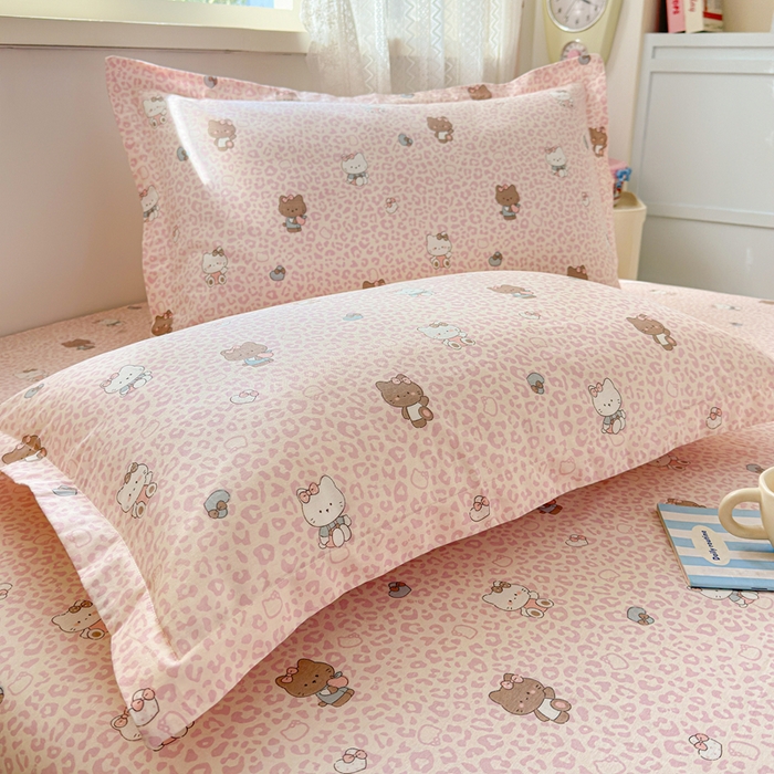 91家纺网 家纺一手货源 找家纺 拾物记 2026新款第二批A类新疆全棉12868四件套系列（提供买家秀和A类质检报告） 豹纹KT粉