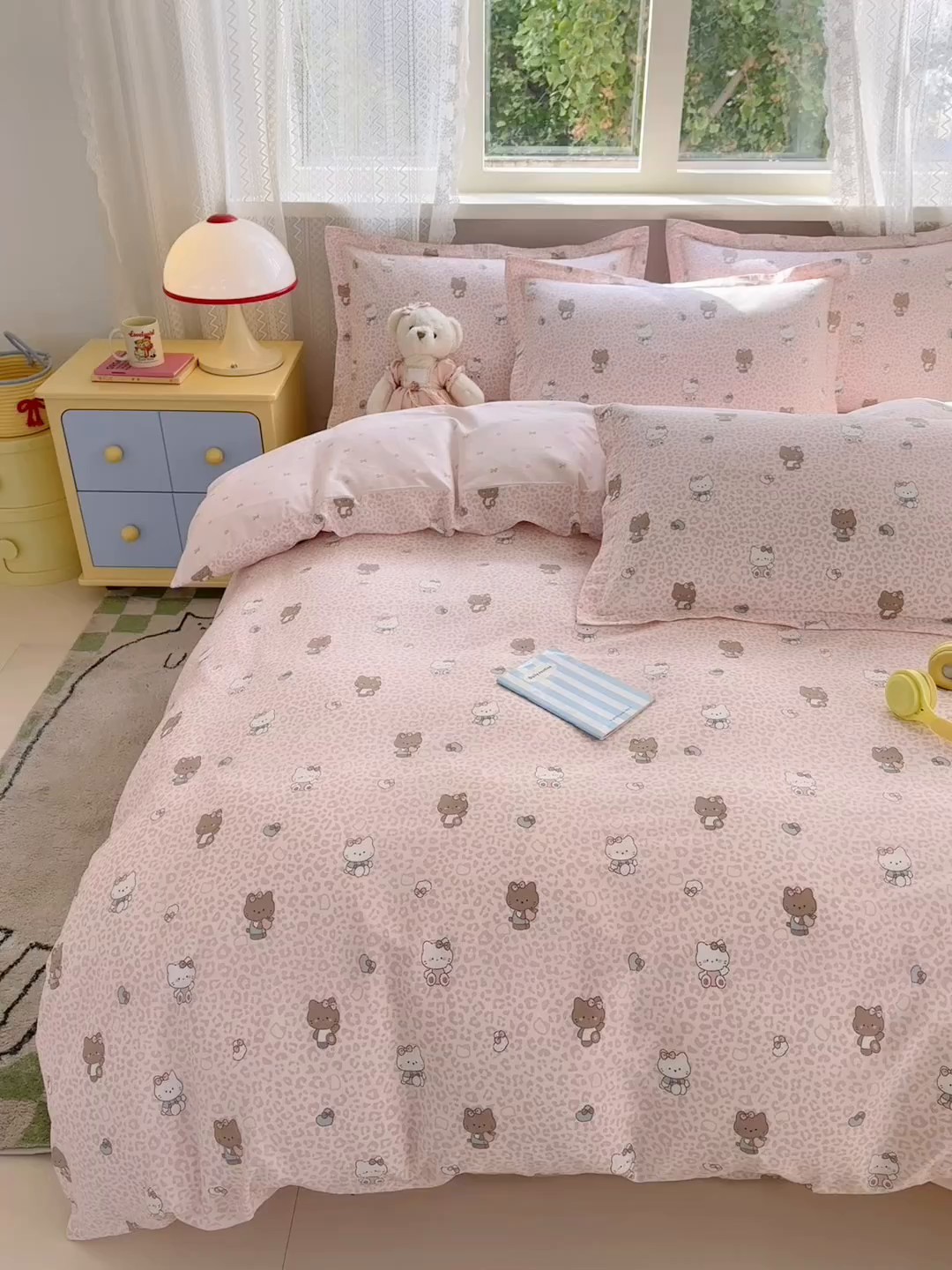 91家纺网 家纺一手货源 找家纺 拾物记 2026新款第二批A类新疆全棉12868四件套系列（提供买家秀和A类质检报告） 豹纹KT粉