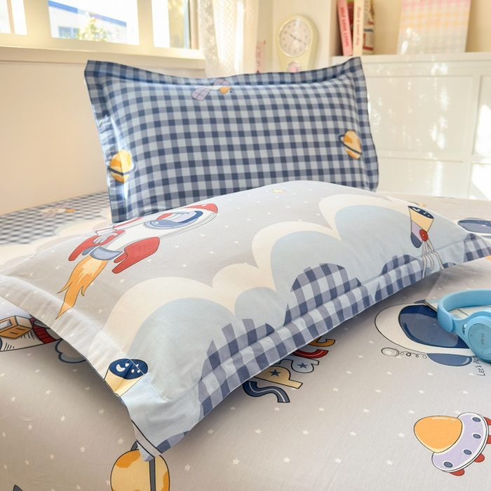 91家纺网 家纺一手货源 找家纺 拾物记 2026新款第二批A类新疆全棉12868四件套系列（提供买家秀和A类质检报告） 飞向太空