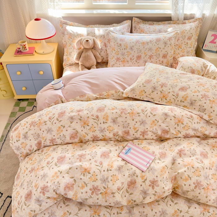 91家纺网 家纺一手货源 找家纺 拾物记 2026新款第二批A类新疆全棉12868四件套系列（提供买家秀和A类质检报告） 苏糖-咖