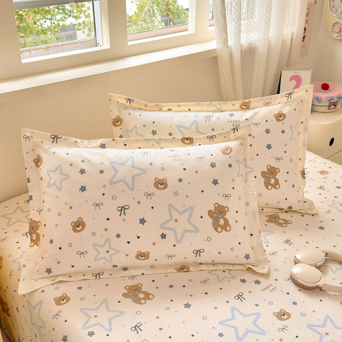 91家纺网 家纺一手货源 找家纺 拾物记 2026新款第二批A类新疆全棉12868四件套系列（提供买家秀和A类质检报告） 小熊天文馆