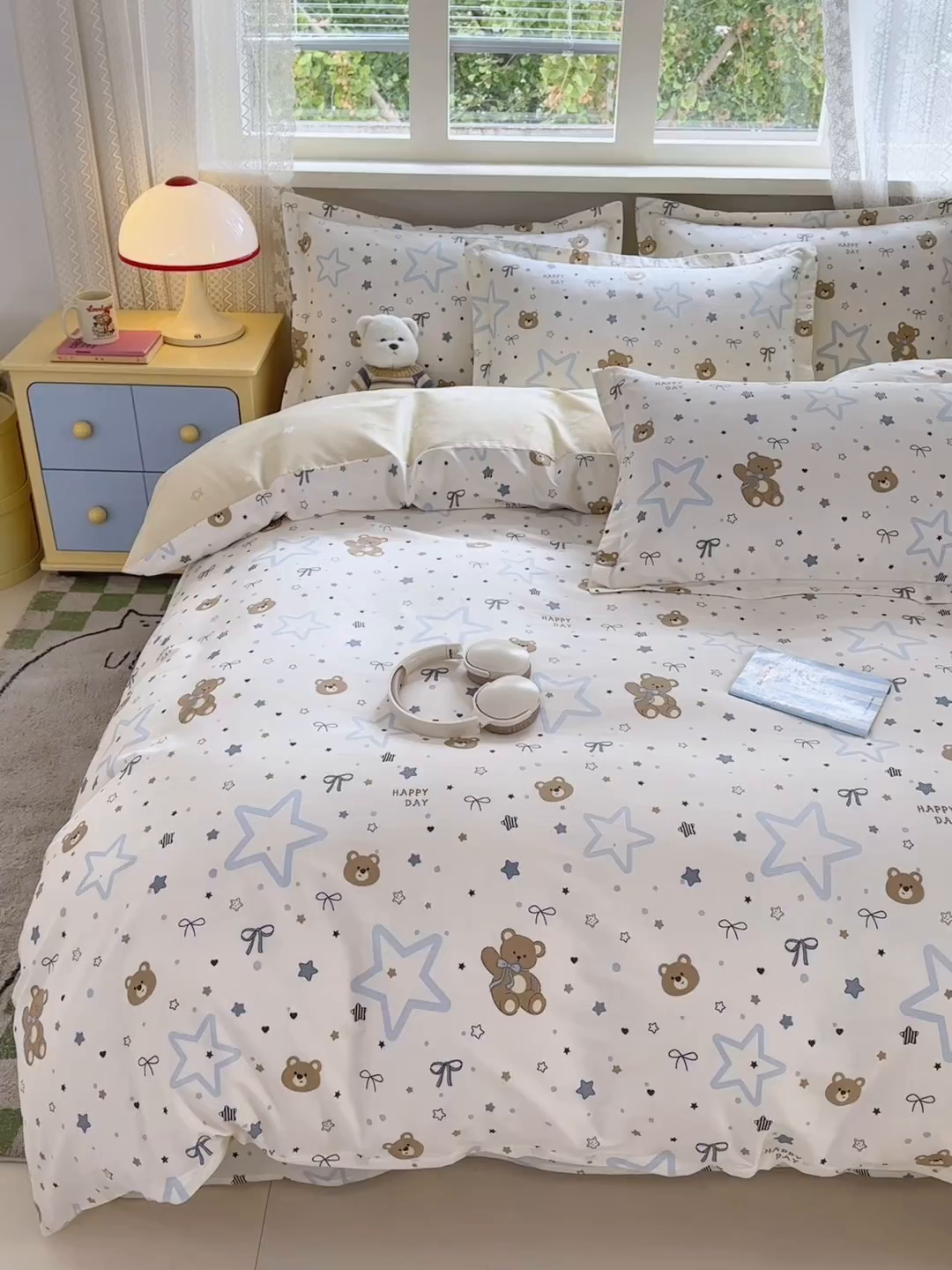 91家纺网 家纺一手货源 找家纺 拾物记 2026新款第二批A类新疆全棉12868四件套系列（提供买家秀和A类质检报告） 小熊天文馆