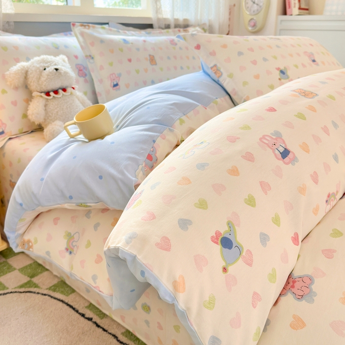 91家纺网 家纺一手货源 找家纺 拾物记 2026新款第二批A类新疆全棉12868单品被套系列（提供买家秀和A类质检报告） 爱心动物园