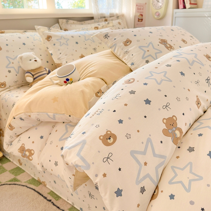 91家纺网 家纺一手货源 找家纺 拾物记 2026新款第二批A类新疆全棉12868单品被套系列（提供买家秀和A类质检报告） 小熊天文馆