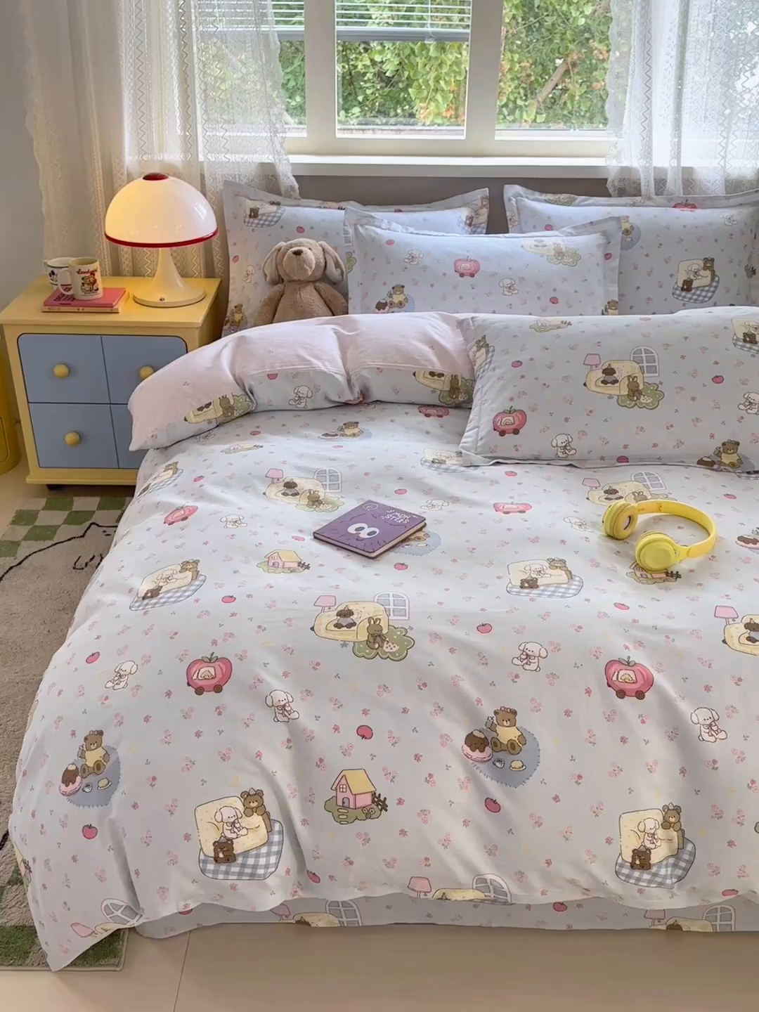 91家纺网 家纺一手货源 找家纺 拾物记 2026新款第二批A类新疆全棉12868单品被套系列（提供买家秀和A类质检报告） 爪爪会客厅