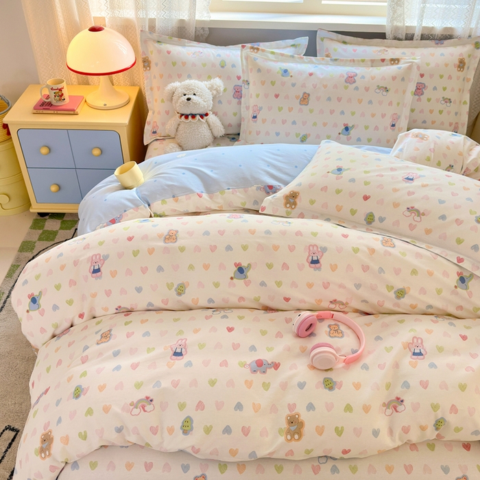 91家纺网 家纺一手货源 找家纺 拾物记 2026新款第二批A类新疆全棉12868单品被套系列（提供买家秀和A类质检报告） 爱心动物园