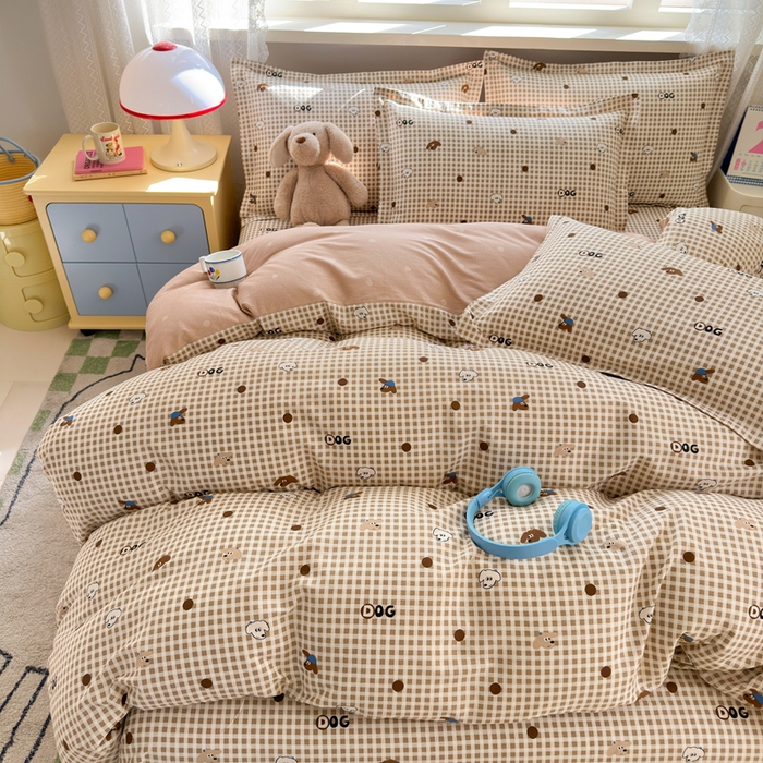 91家纺网 家纺一手货源 找家纺 拾物记 2026新款第二批A类新疆全棉12868单品被套系列（提供买家秀和A类质检报告） 比耶小狗