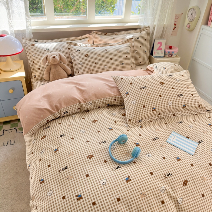 91家纺网 家纺一手货源 找家纺 拾物记 2026新款第二批A类新疆全棉12868单品被套系列（提供买家秀和A类质检报告） 比耶小狗