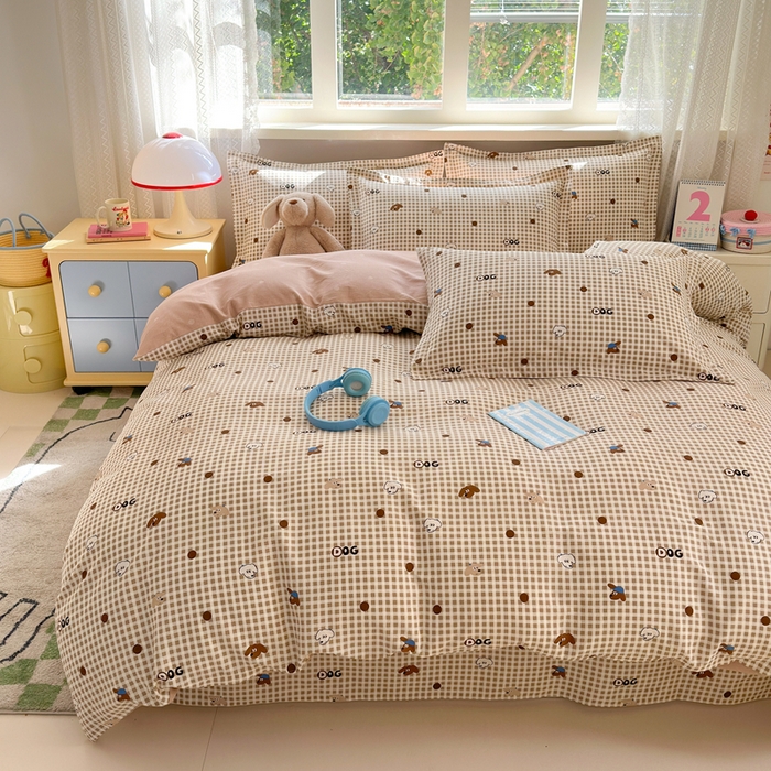 91家纺网 家纺一手货源 找家纺 拾物记 2026新款第二批A类新疆全棉12868单品被套系列（提供买家秀和A类质检报告） 比耶小狗